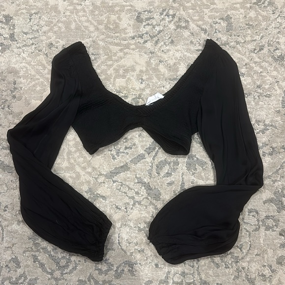 Millennial pink ballon sleeve top - Picture 2 of 3